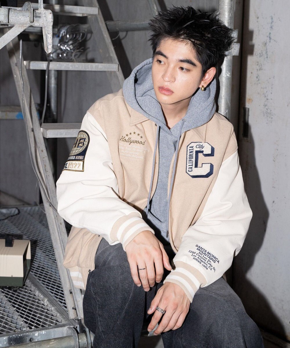 WEGO 【ユニセックス着用ITEM/SMLサイズ展開】メルトンワッペンスタジャン 