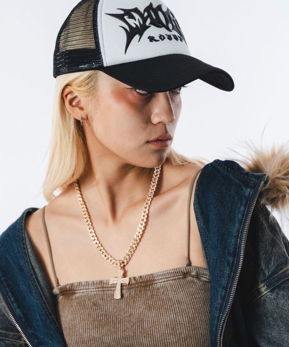 WEGO Mモチーフラインストーンネックレス 