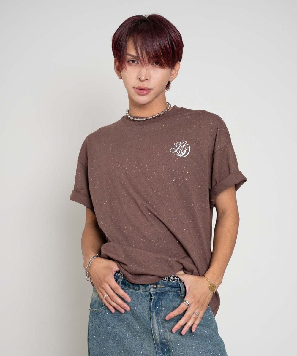 WEGO 【ユニセックス着用ITEM/MLサイズ展開】ラメグラフィックT（SS） 