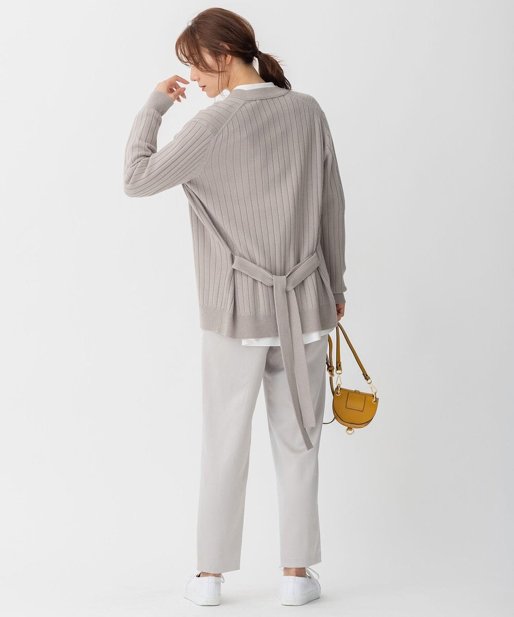 自由区 【洗える】ウールミックス ミドル丈カーディガン 