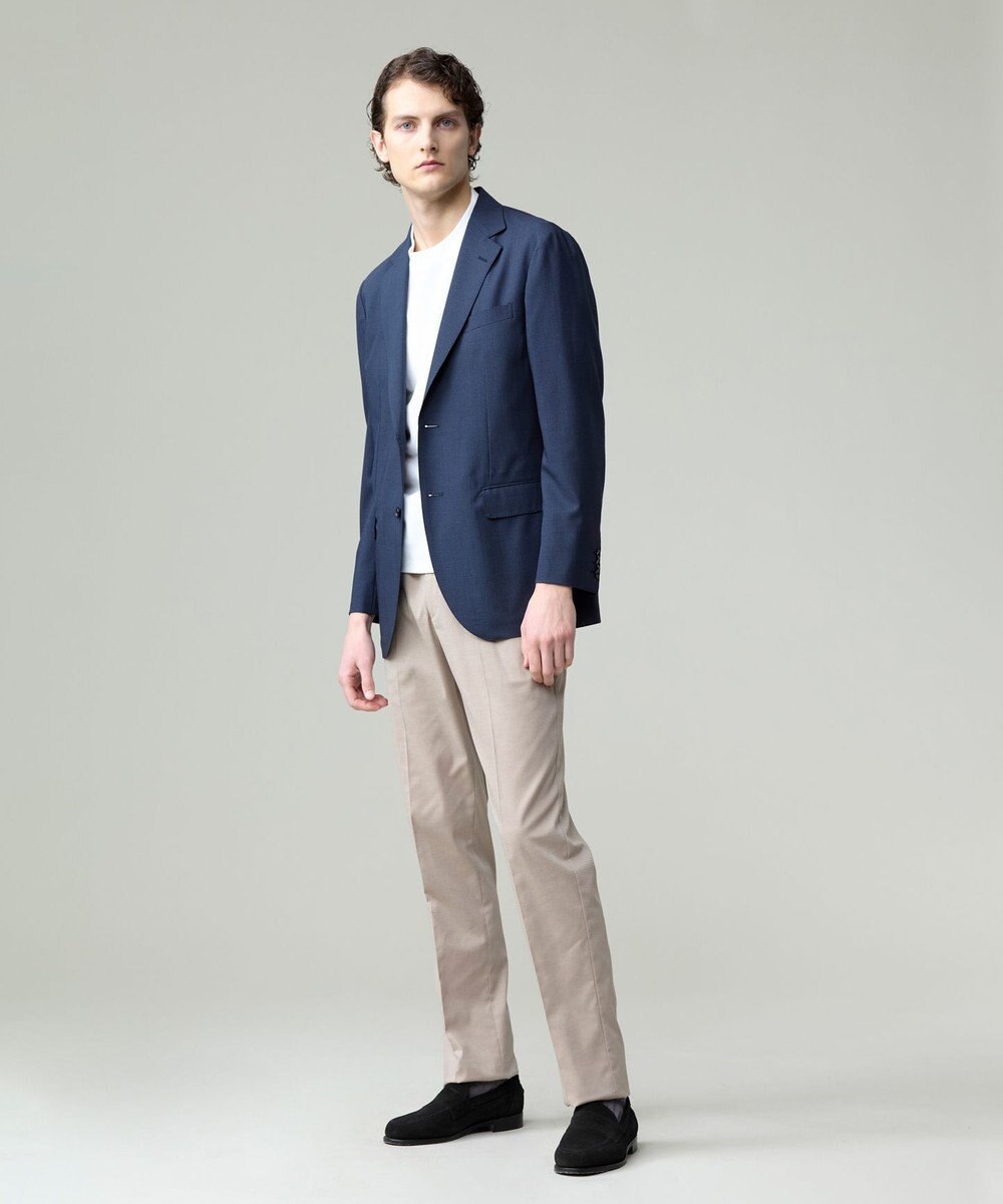 J.PRESS MEN 【ストレッチ】シャドウ千鳥ストレッチ ステムテーパードパンツ 