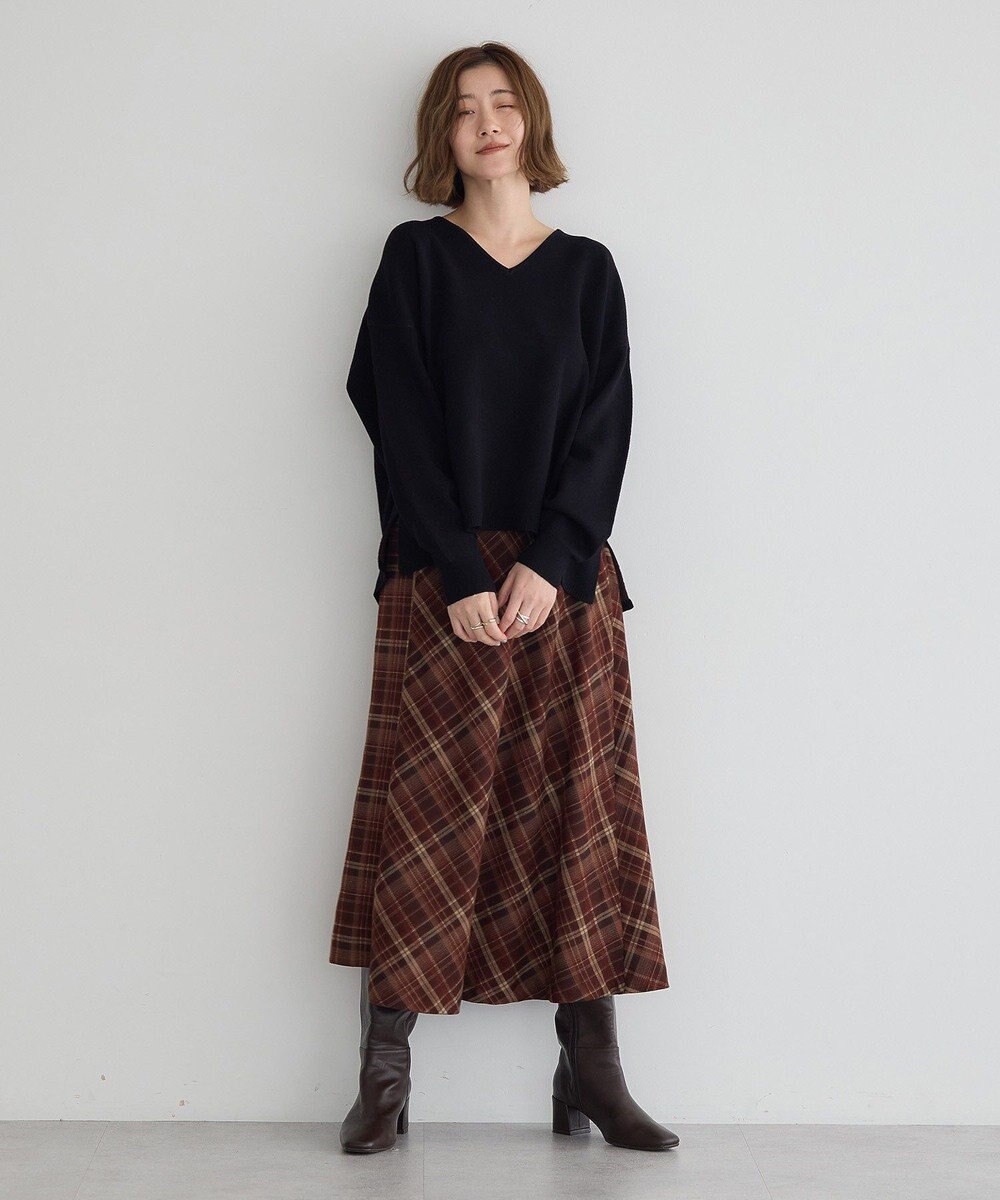 YECCA VECCA チェック柄アシメデザインスカート 