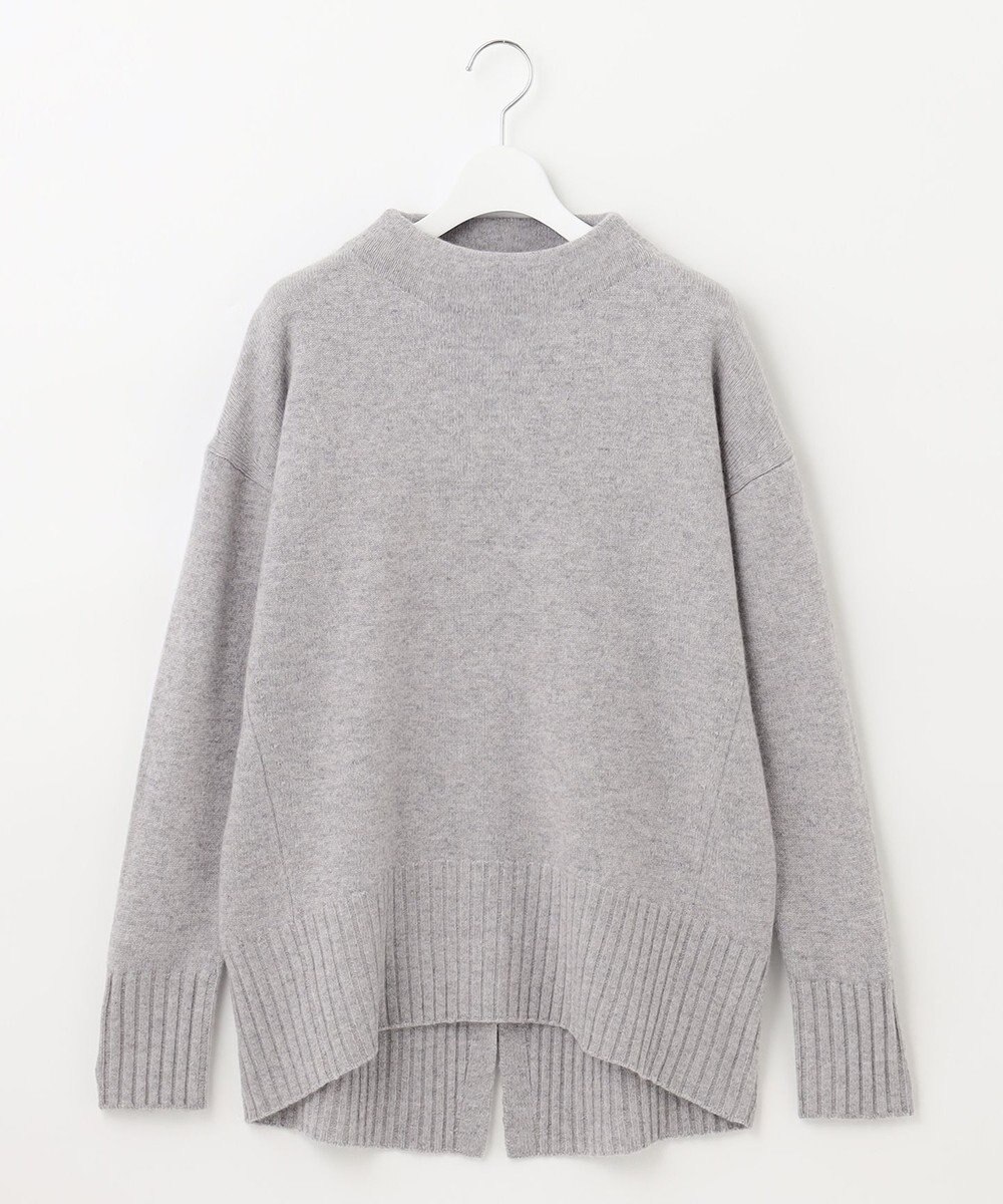 自由区 【洗える】ウールカシミヤブレンド オフネックプルオーバーニット 