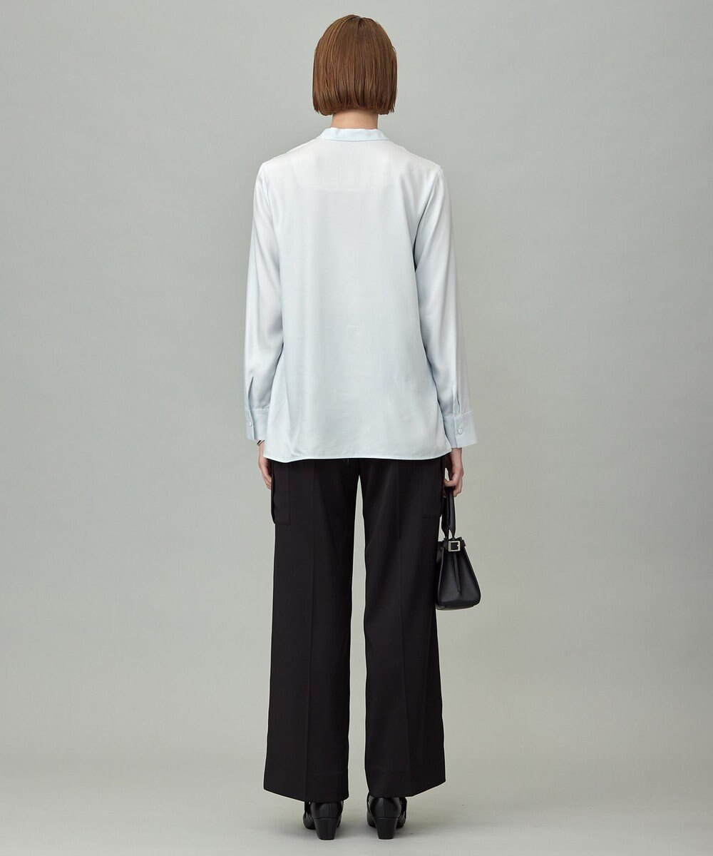 ICB L 【接触冷感・洗える】Cu/Peソフトツイル デザインブラウス 