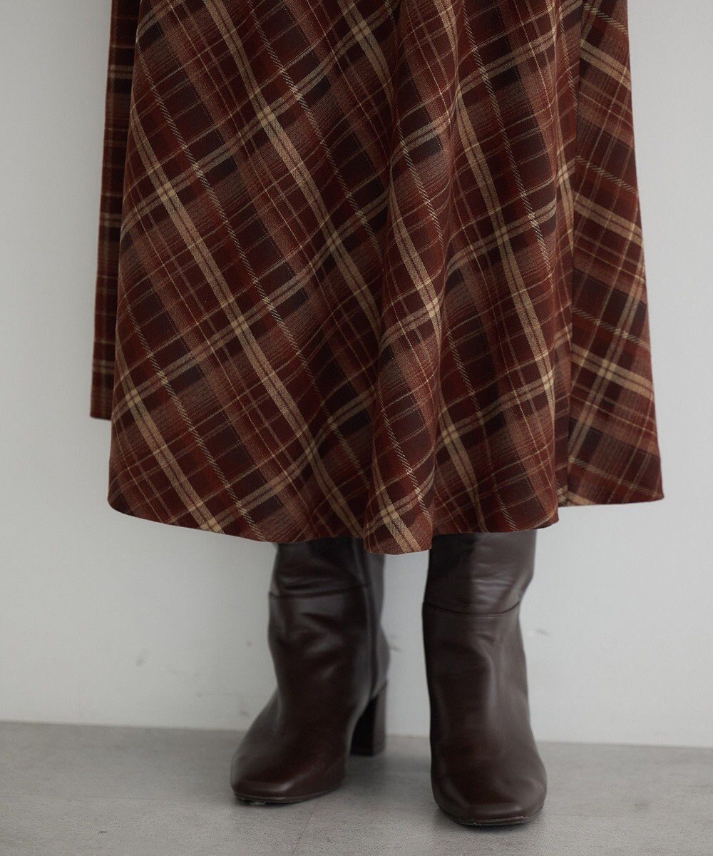 YECCA VECCA チェック柄アシメデザインスカート 