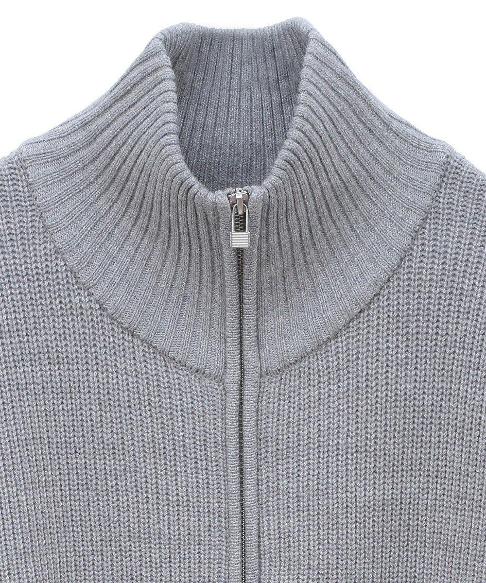 Green Parks ＺＩＰ付き畦ニットチュニック 