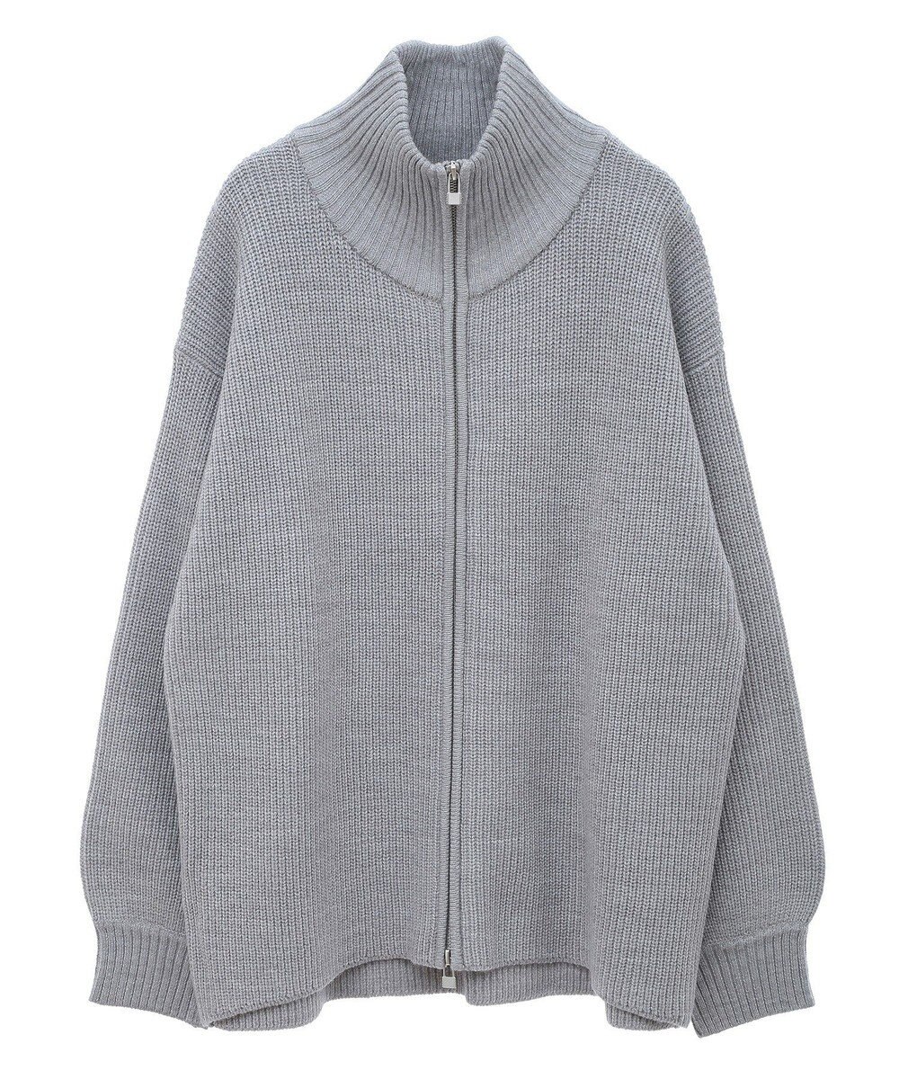 Green Parks ＺＩＰ付き畦ニットチュニック 