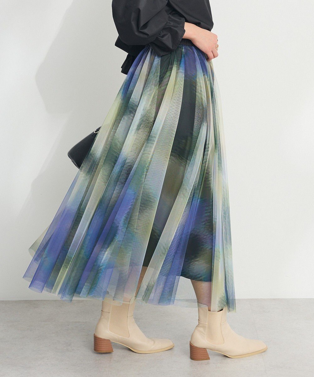 CRAFT STANDARD BOUTIQUE アート柄プリントチュールスカート 