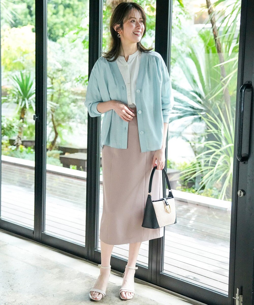 ANY SIS シアーギャザー カーディガン 