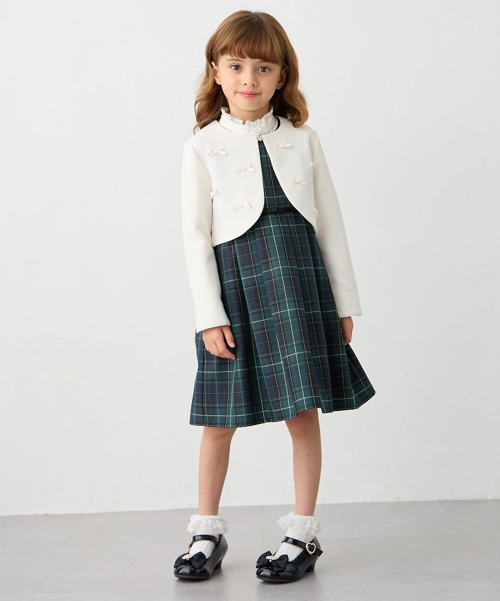 ANY KIDS リボン付きスタンドカラーブラウス 