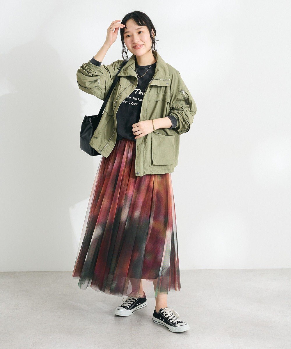 CRAFT STANDARD BOUTIQUE アート柄プリントチュールスカート 