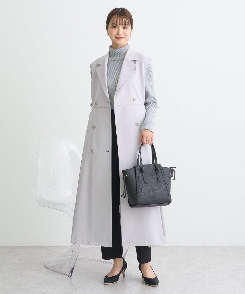 earth music&ecology サイドプリーツジレンチ 