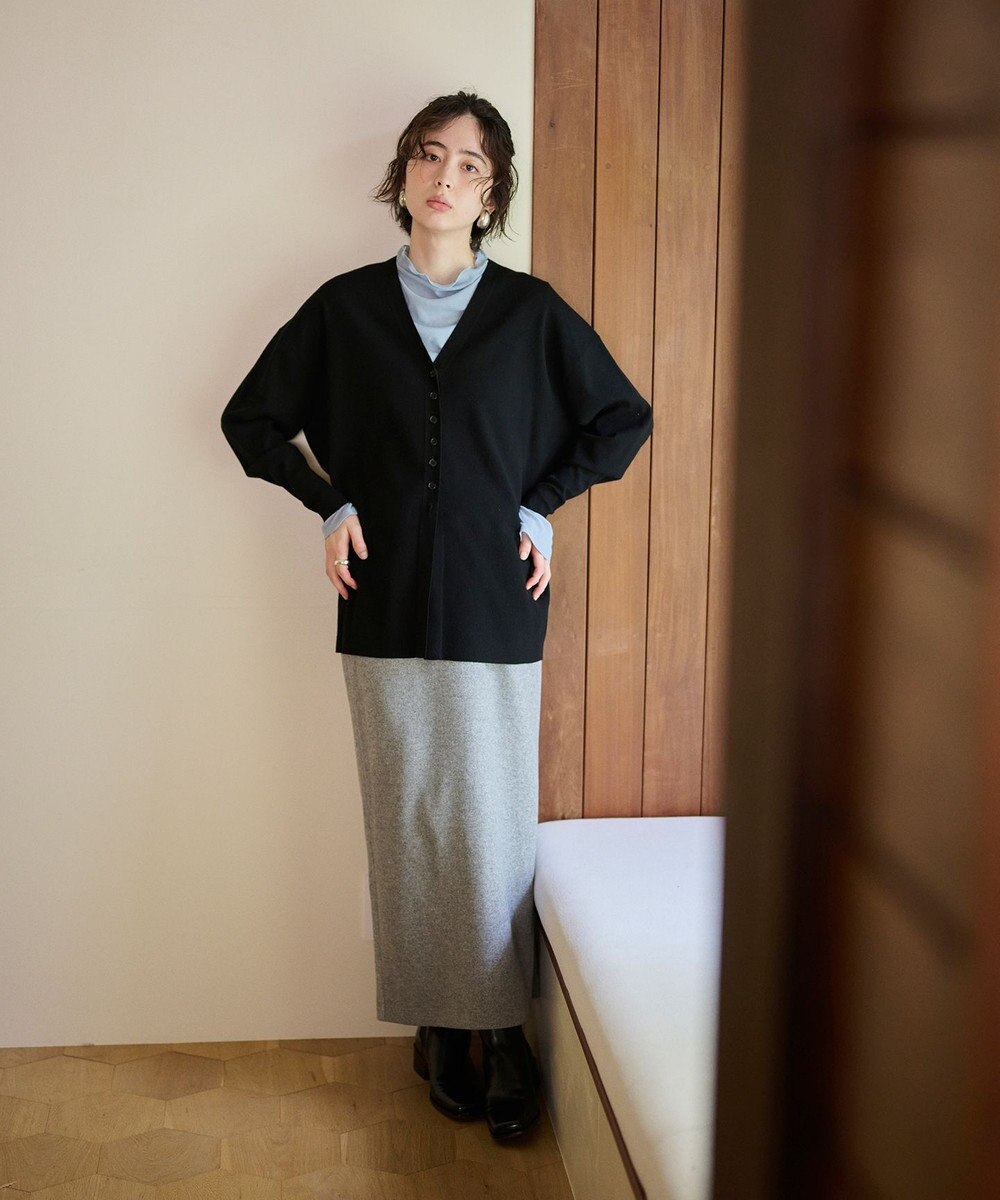 #Newans 【洗える】ファインボタンＶネックカーディガン 