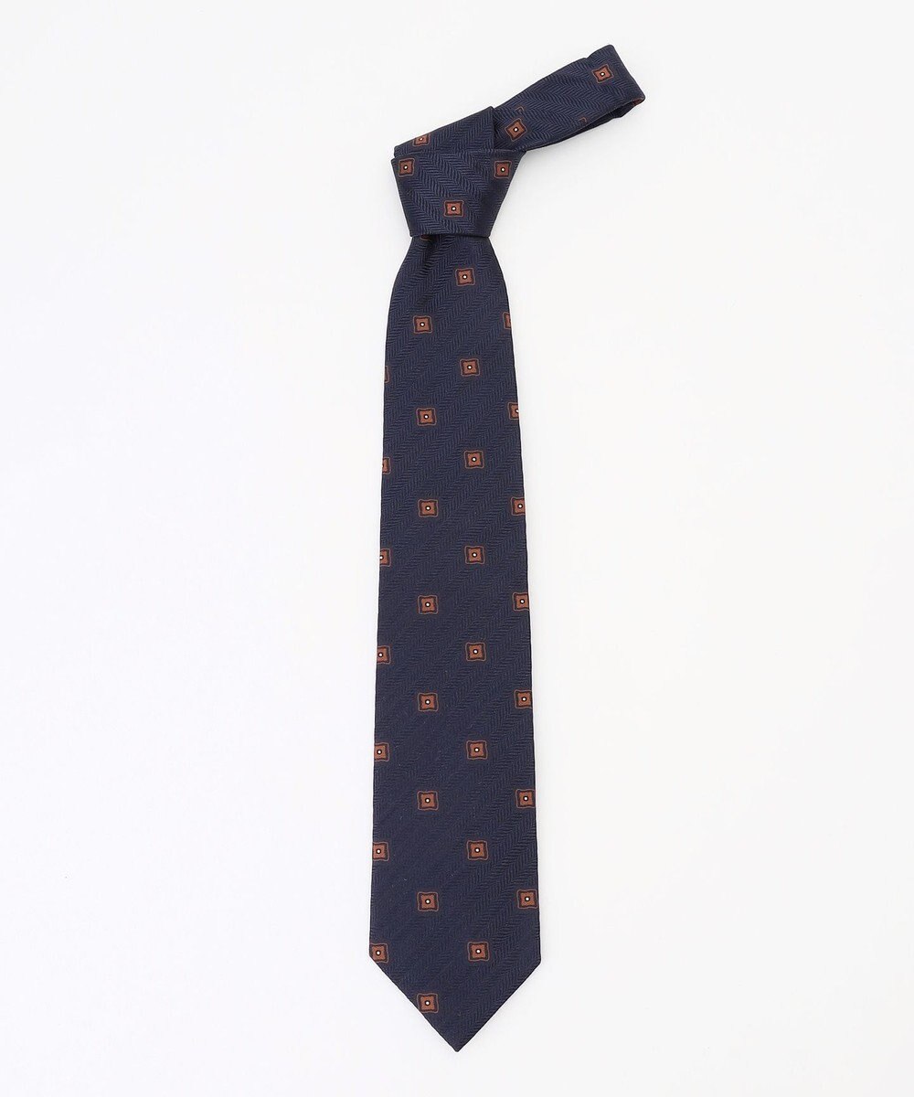 JOSEPH ABBOUD 【イタリア素材・日本縫製】ヘリンボーンスクエアジャカード ネクタイ 