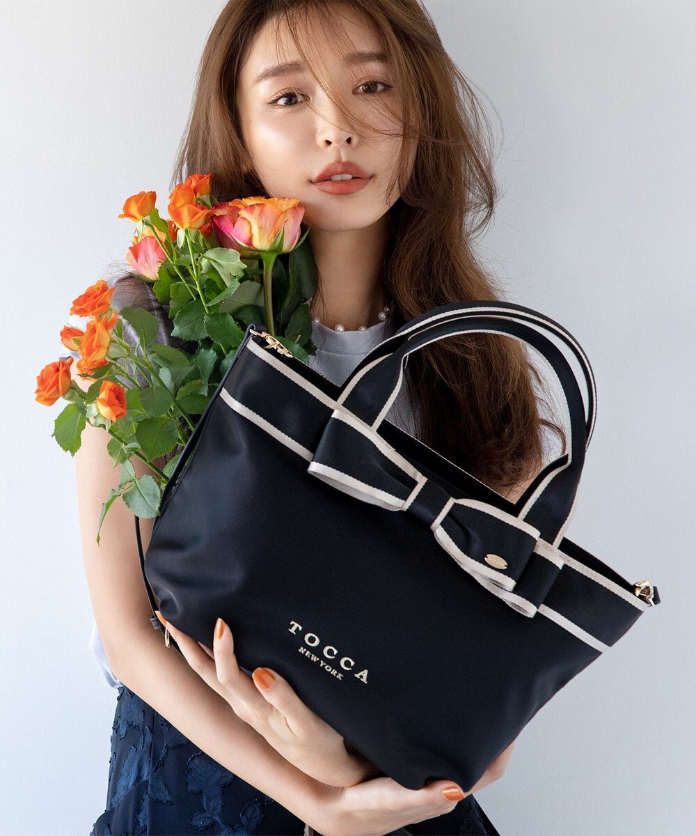 TOCCA 【撥水】BICOLOR RIBBON TOTE トートバッグ 