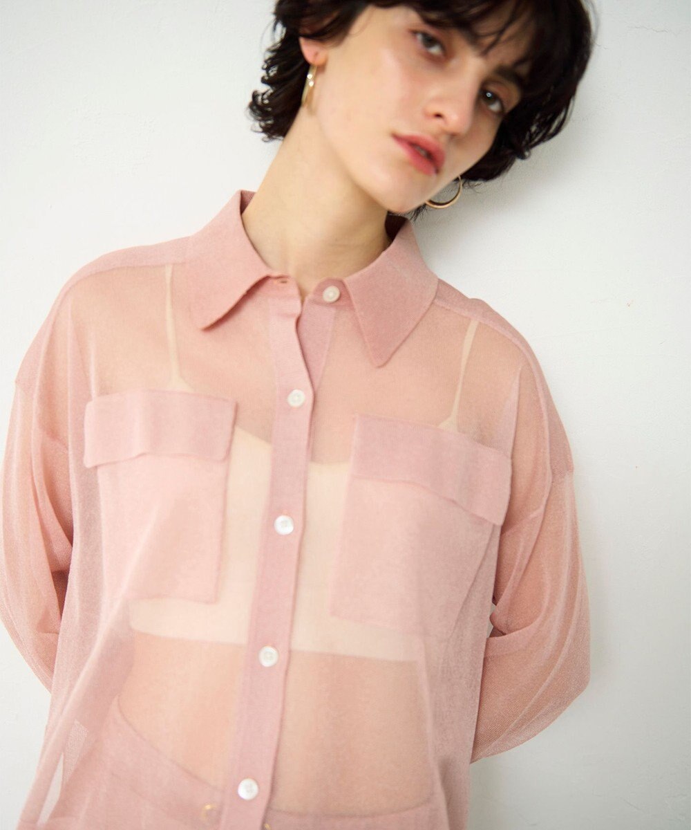 GRACE CONTINENTAL ニットシアーシャツ 