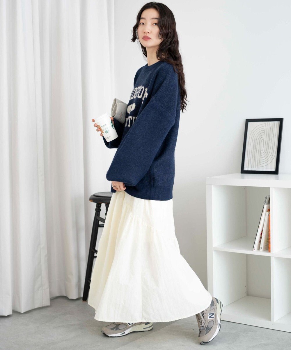 WEGO フラッフィーロゴジャガードニットプルオーバー 