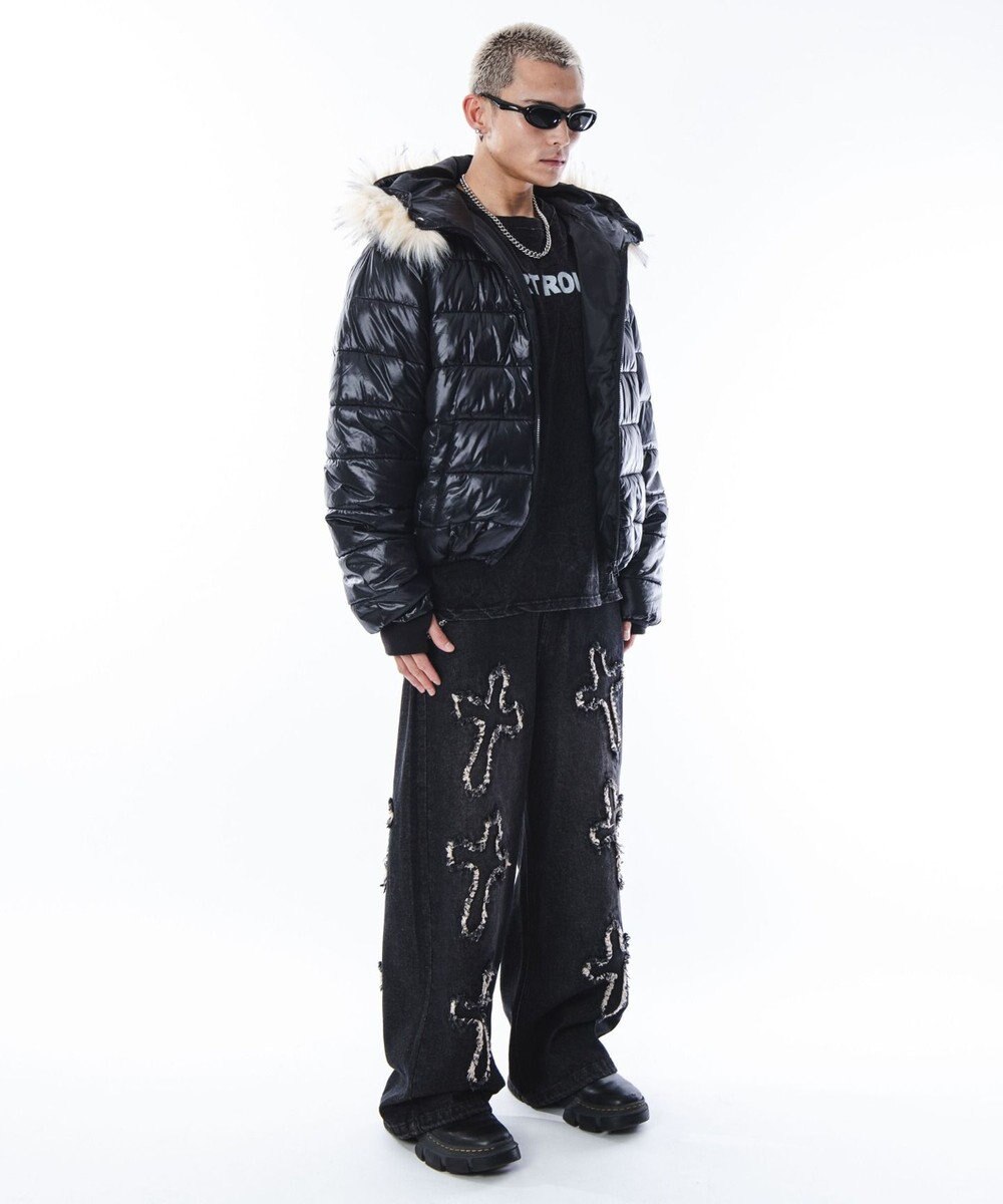 WEGO 【ユニセックス着用ITEM】2WAYシャイニーパファーフーディー 