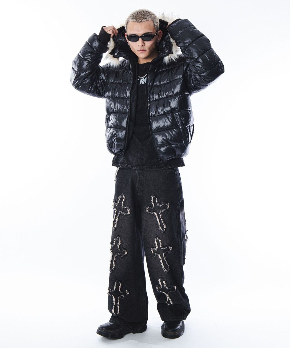 WEGO 【ユニセックス着用ITEM】2WAYシャイニーパファーフーディー 