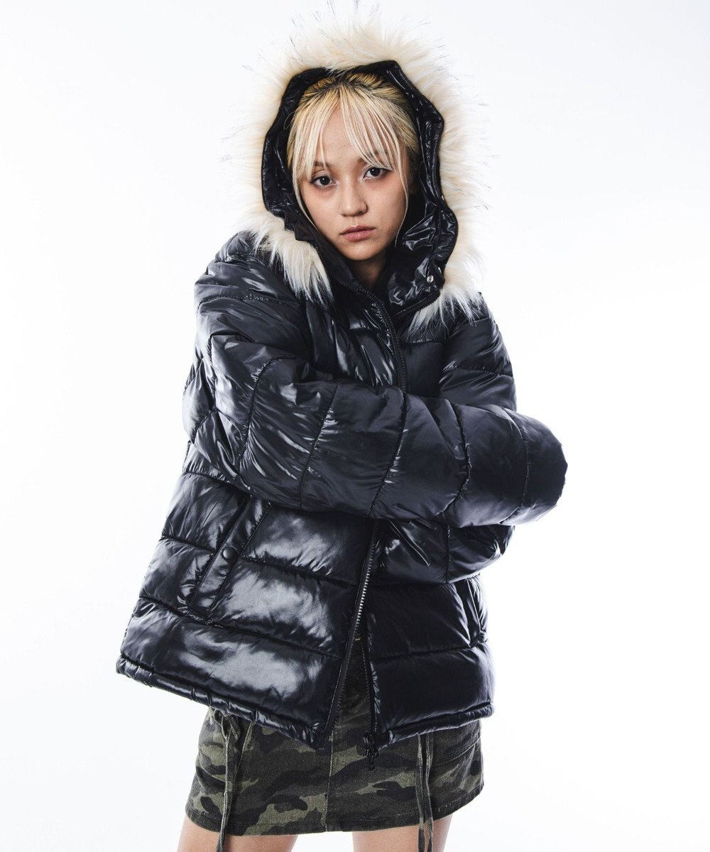 WEGO 【ユニセックス着用ITEM】2WAYシャイニーパファーフーディー 