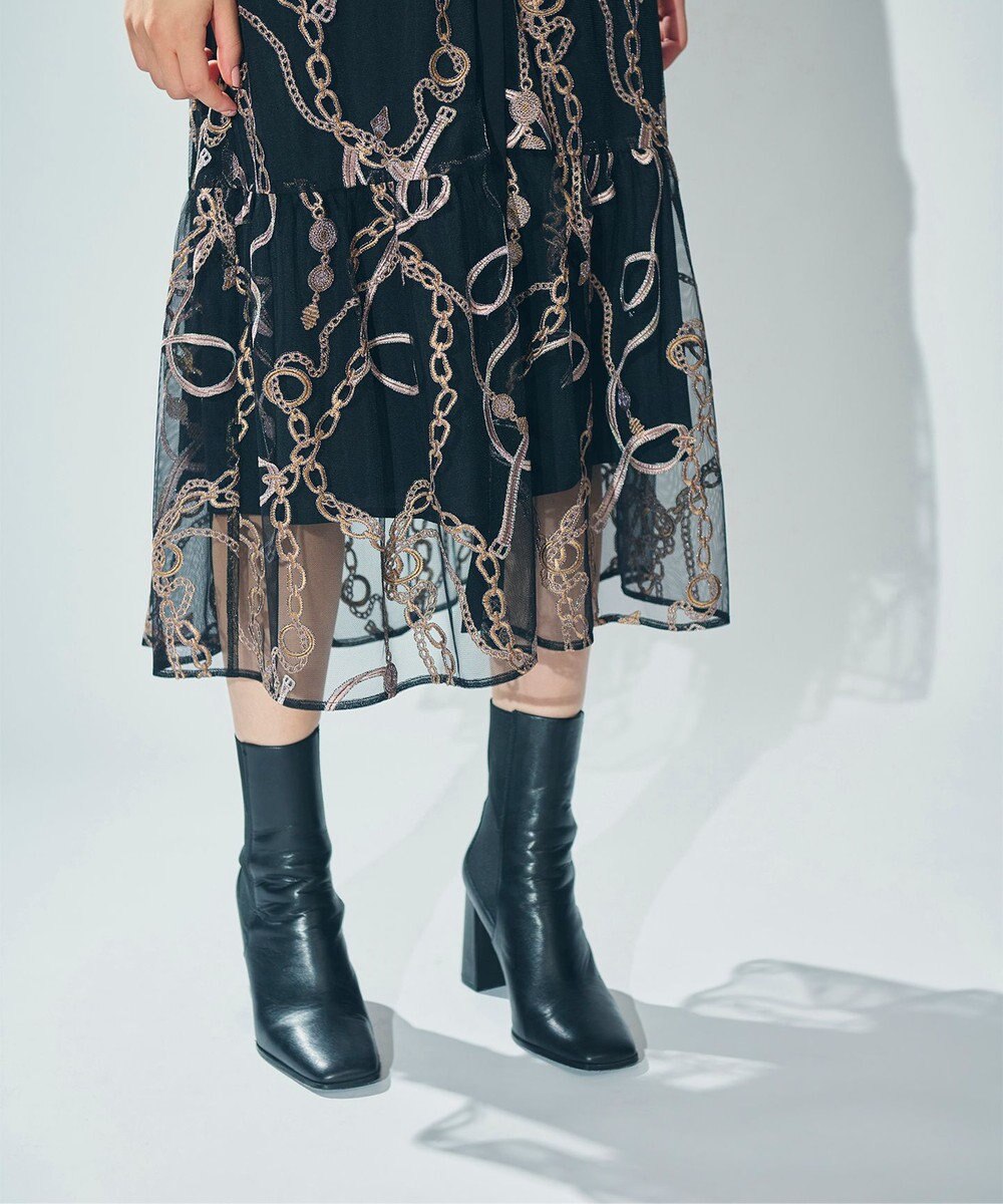 GRACE CONTINENTAL チェーン刺繍ワンピース 