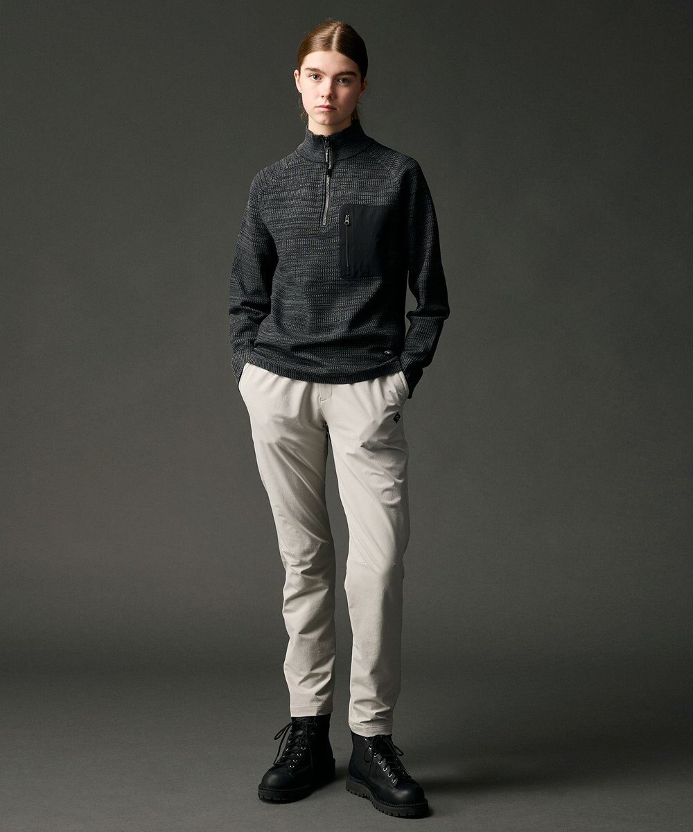 JOSEPH ABBOUD MOUNTAIN 【軽さ/ストレッチ】ホールガーメント3Dニット トスタンドZIPプルオーバー 