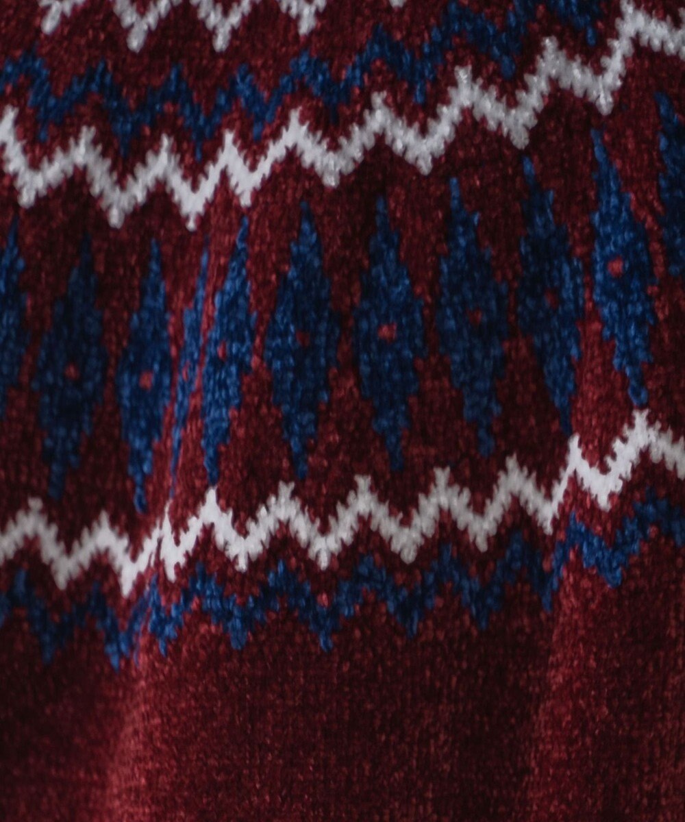 WEGO ベロアモール総柄ラグランプルオーバー 