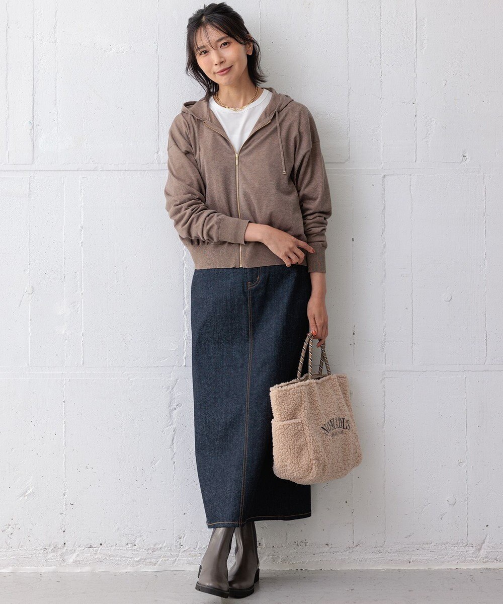 23区 L 【大好評素材/洗える】コットンベアジャージー ロング Tシャツ 