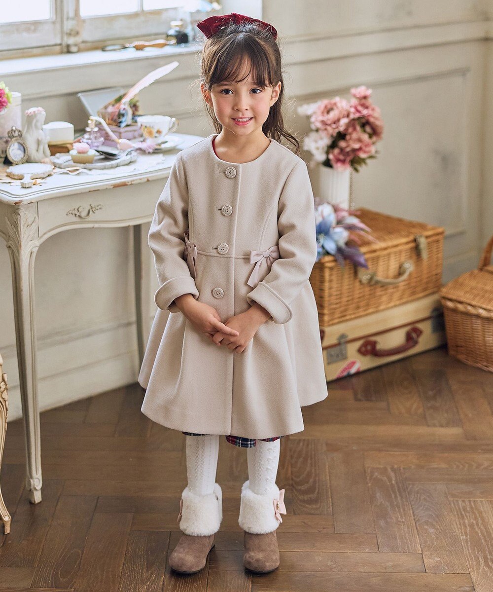 ANY KIDS 【フード取り外し可能】ウールライクコート 