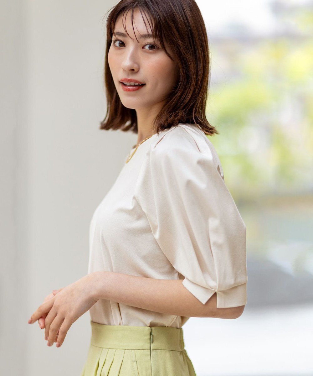 ANY SIS 【接触冷感・UVケア】着映えタックスリーブ カットソー 