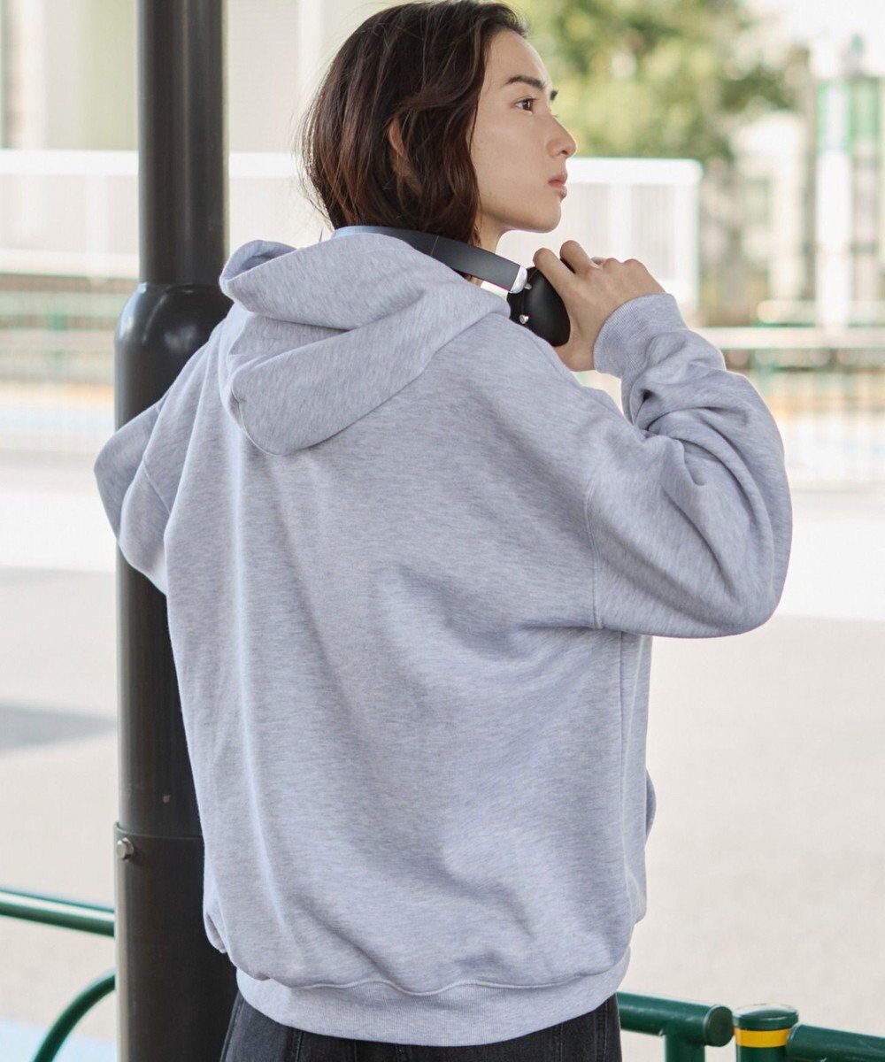 WEGO 【ユニセックス着用ITEM】エンボスステッチロゴプルパーカー 