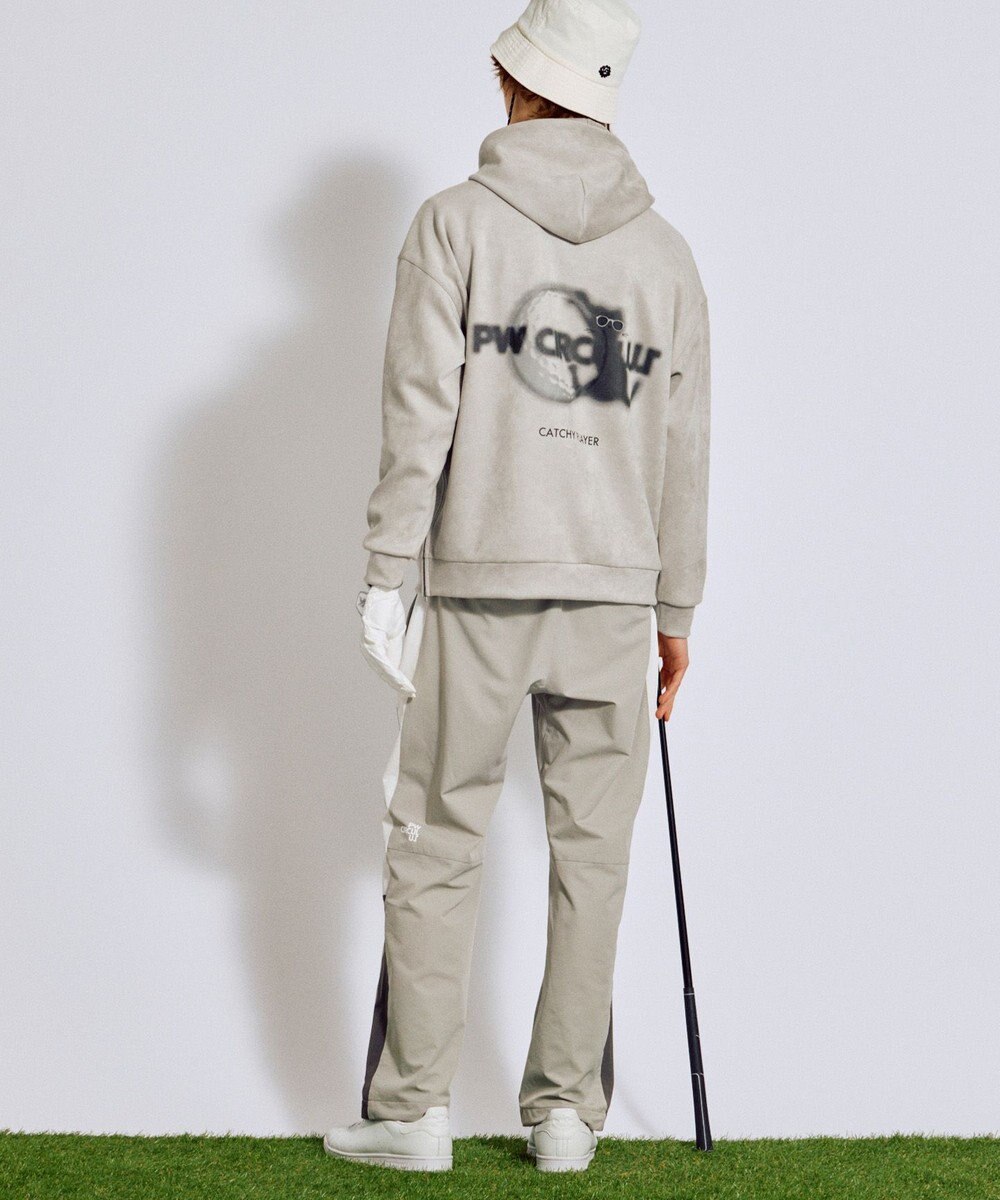 PW CIRCULUS 2025 NEW！【手洗い洗濯可】【MEN】キャットグラフィック スエードライク デタッチャブルフーディ ゴルフ 