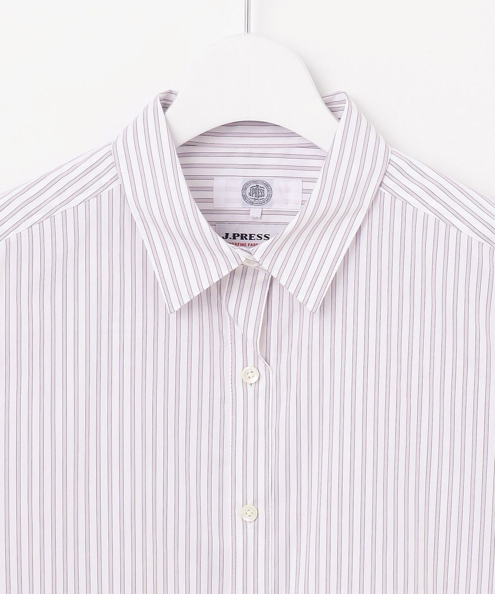 J.PRESS LADIES L 【洗える】BEZ ストライプ シャツカラー ブラウス 