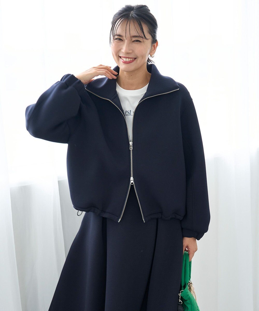 UNFILO L 【野呂佳代さん着用】BEAUTY FORM JERSEY+ ZIPブルゾン 