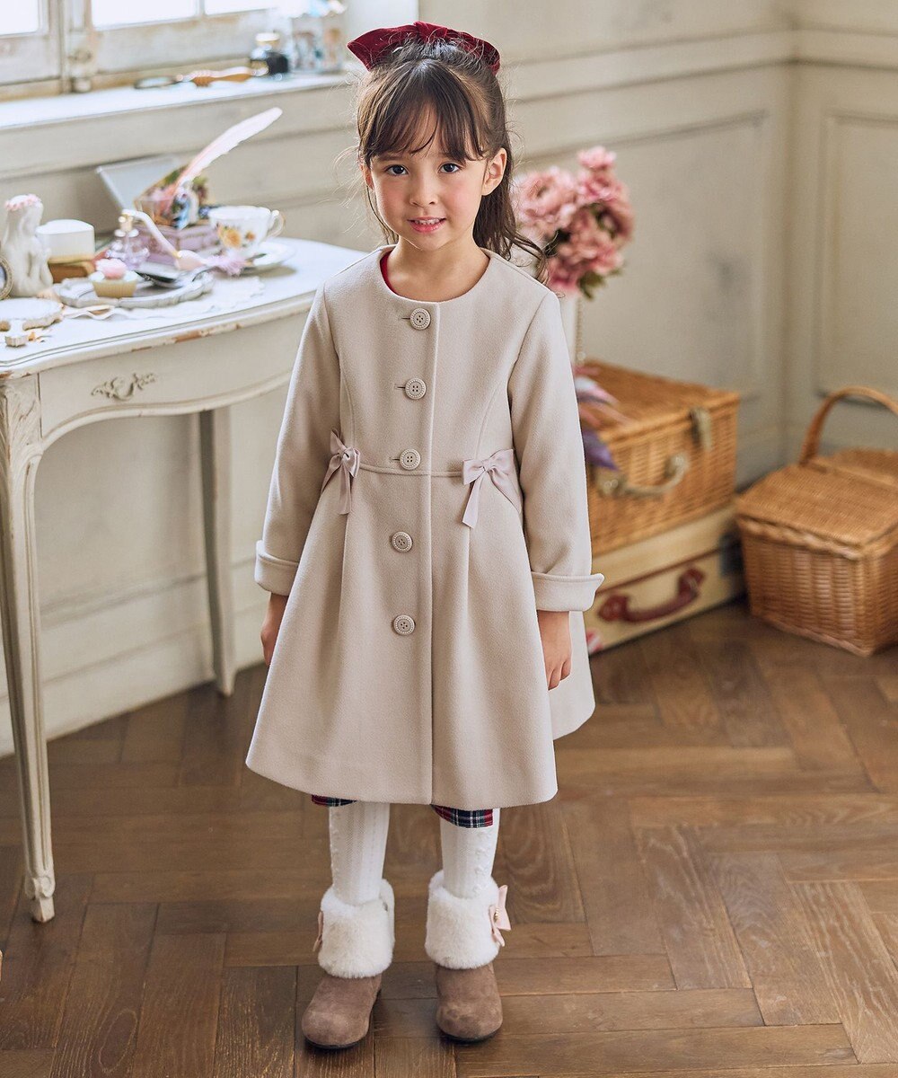 ANY KIDS 【フード取り外し可能】ウールライクコート 