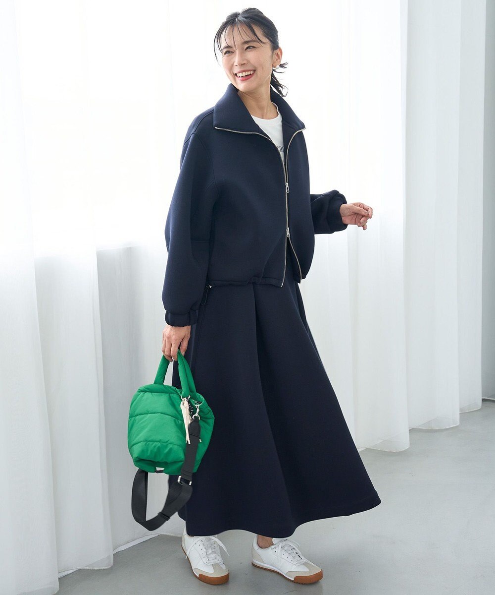 UNFILO L 【野呂佳代さん着用】BEAUTY FORM JERSEY+ ZIPブルゾン 