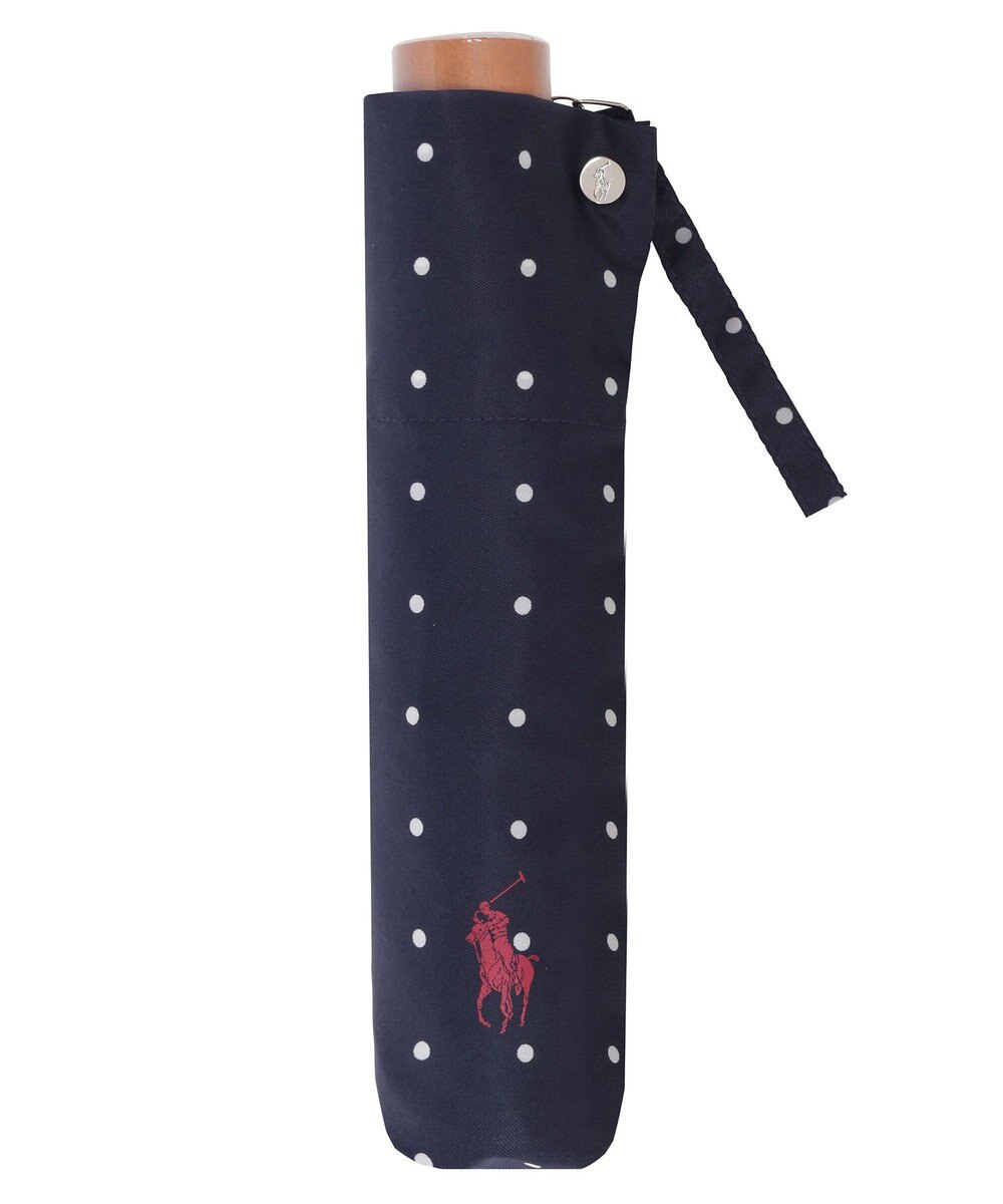 MOONBAT POLO RALPH LAUREN（ポロ ラルフローレン)ドット×ロゴ 雨傘 折りたたみ傘 