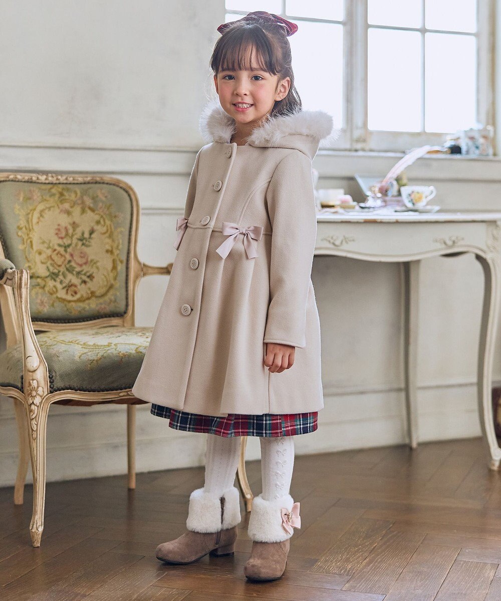 ANY KIDS 【フード取り外し可能】ウールライクコート 