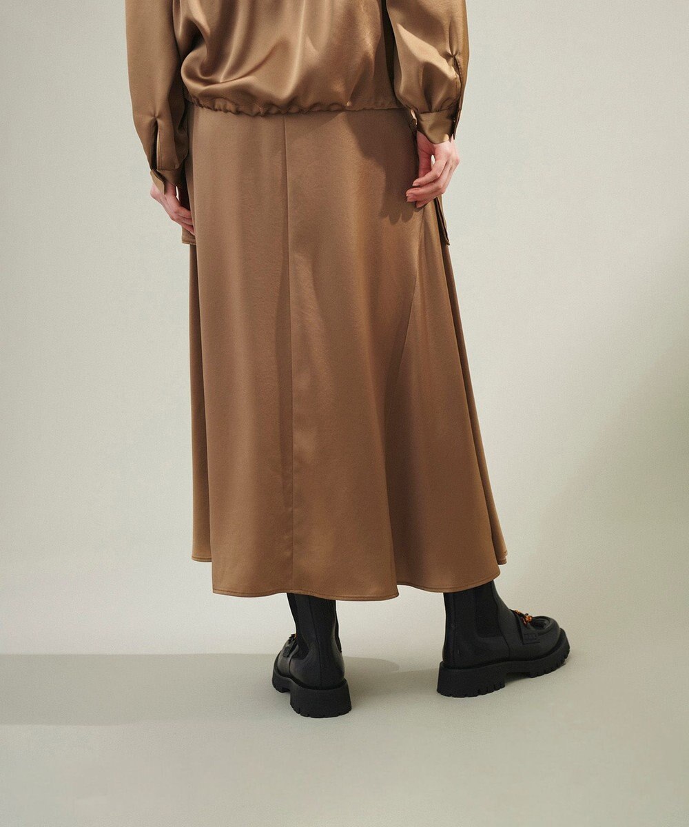 GRACE CONTINENTAL サテンミリタリーロングスカート 