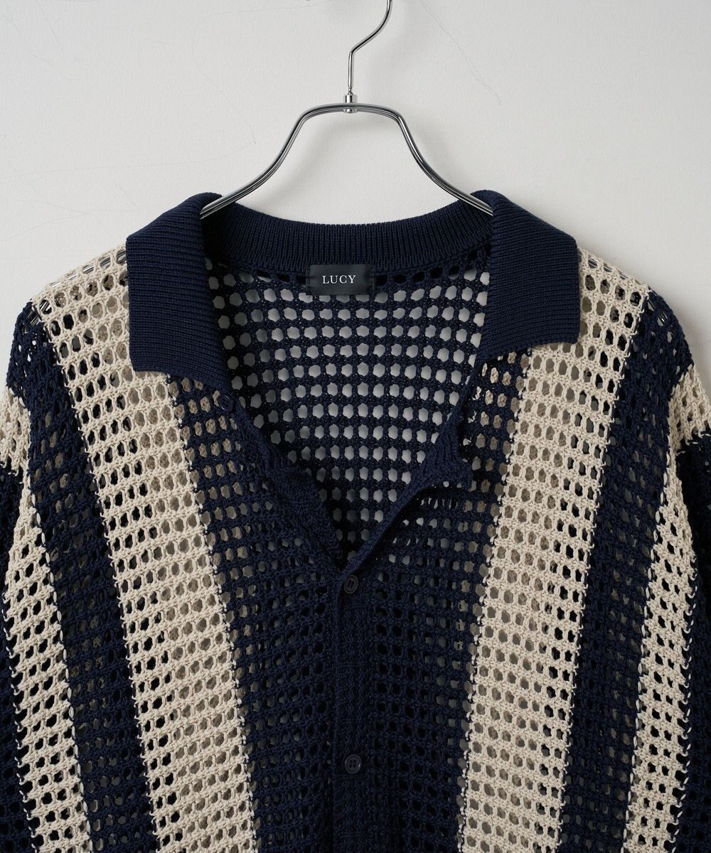 WEGO マルチストライプニットシャツ（S） 