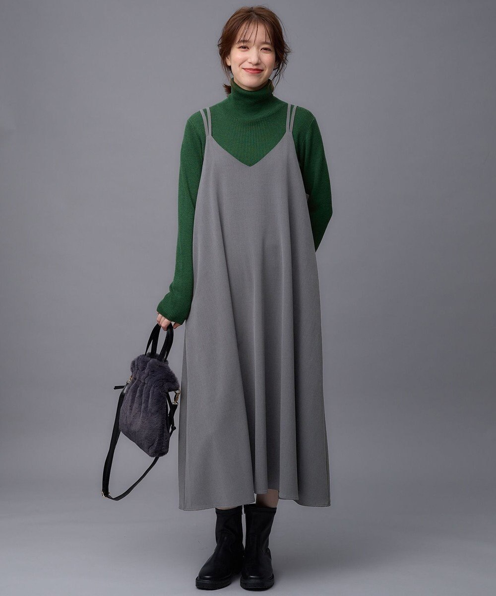 ANY 【洗濯機可能/ストレッチ】ウールライクキャミワンピース 