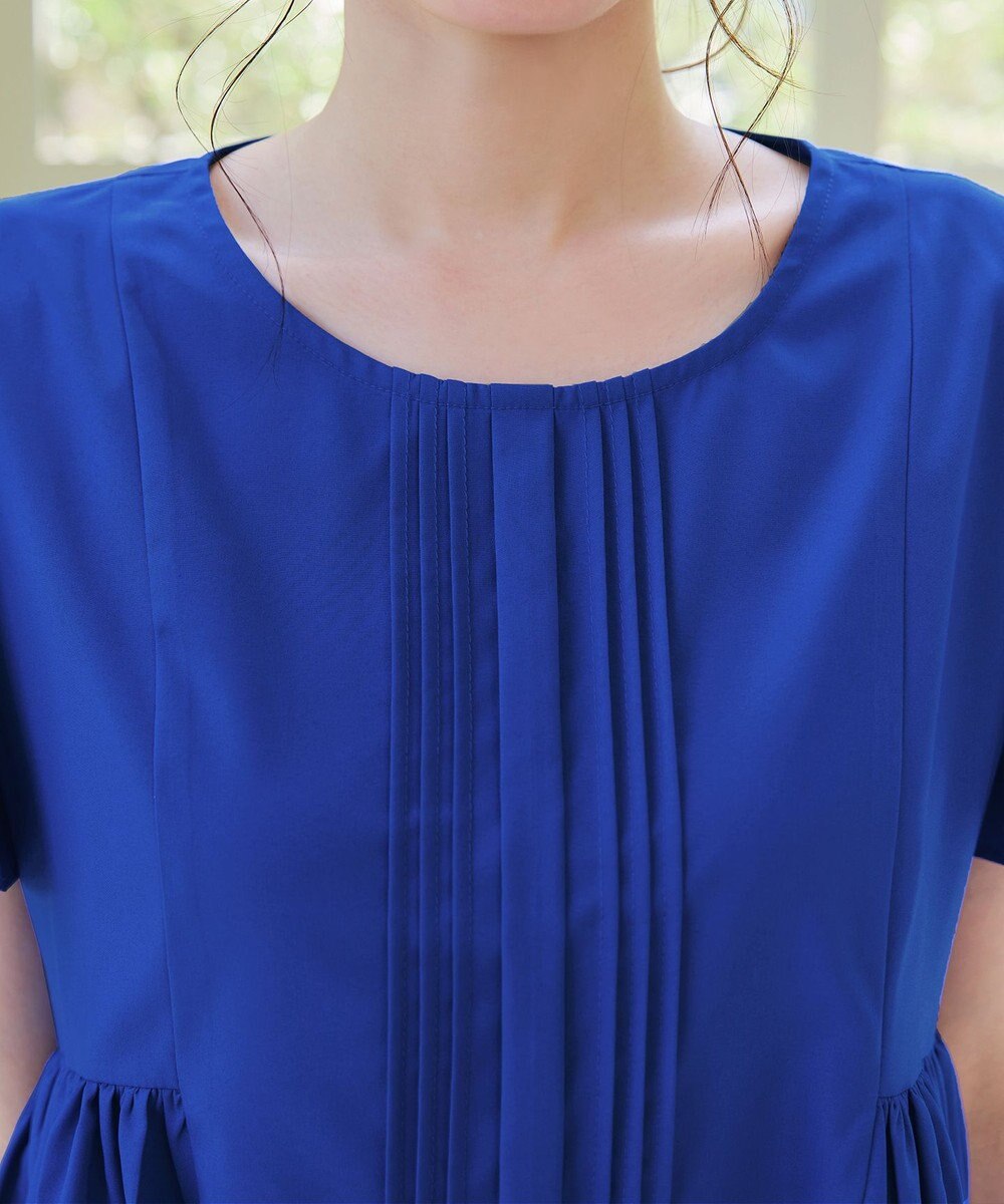 Tiaclasse 【洗える】ペプラムギャザーピンタックブラウス 