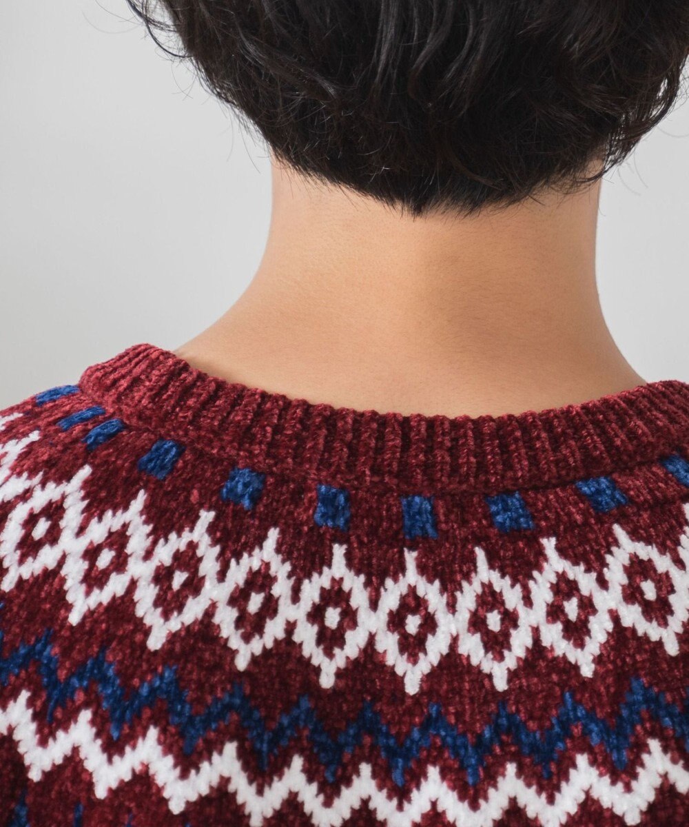 WEGO ベロアモール総柄ラグランプルオーバー 