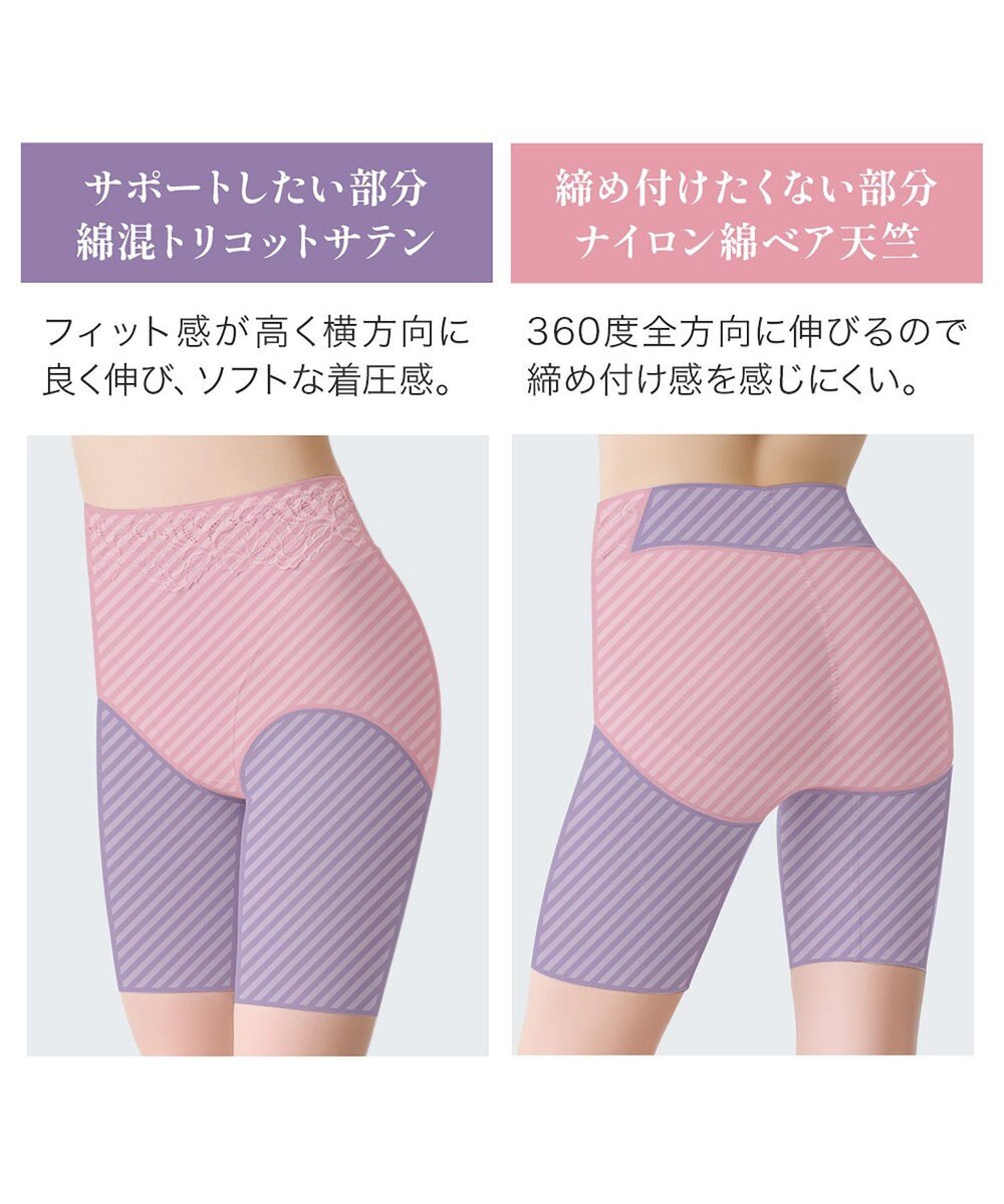 BRADELIS New York 【BRADELIS NewYork peace】綿混ハイブリッド・デイリーガードル24 お腹から太ももまでをスッキリ整える補正ガードル 