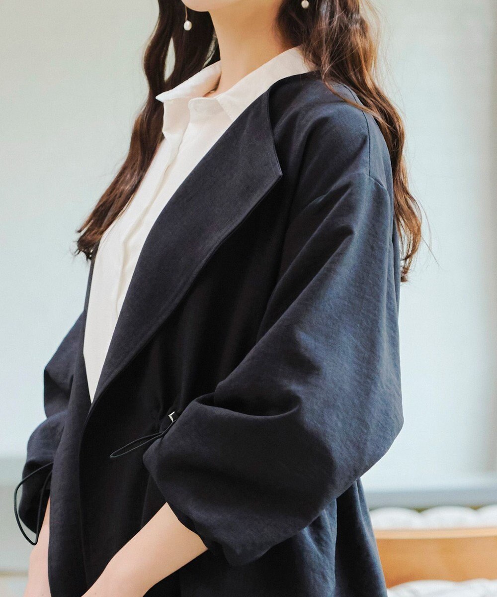 Tiaclasse 【洗える】パフスリーブ着流しコート 