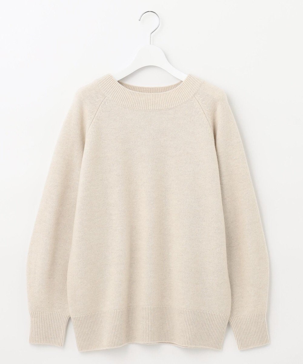 自由区 L 【洗える】ウールカシミヤブレンド ボートネックプルオーバー 