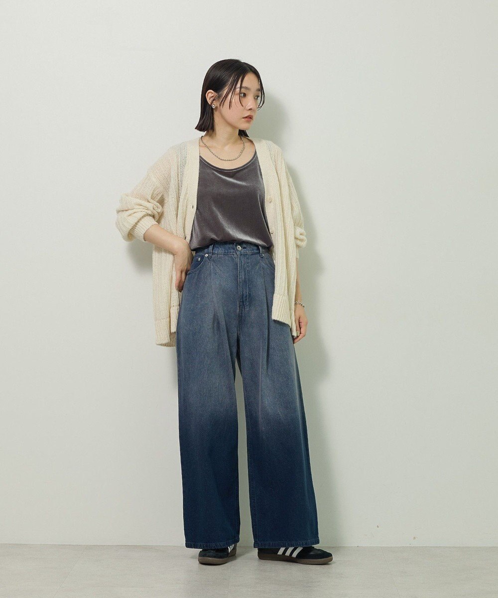 Green Parks シアーニットＶネックカーディガン 