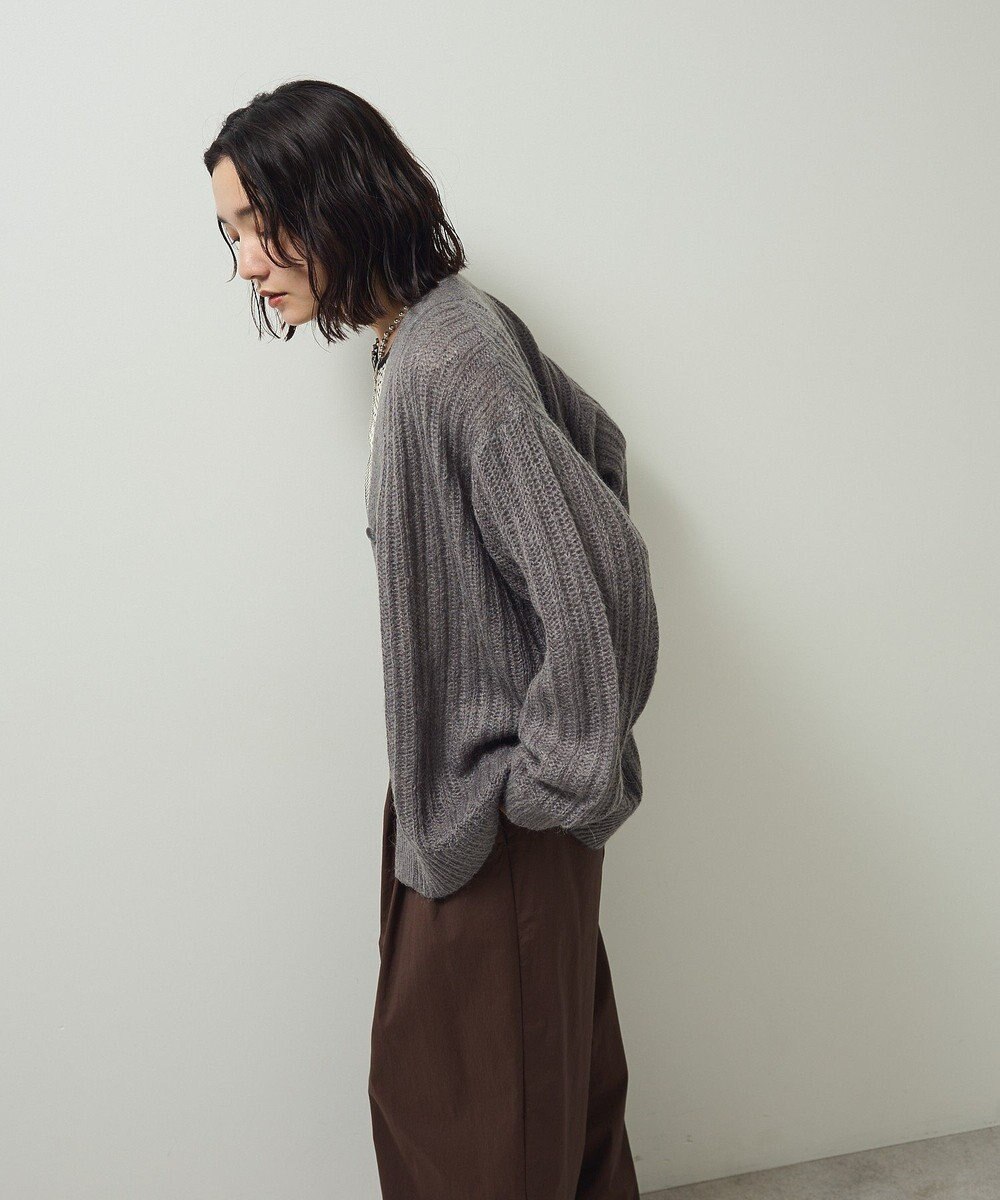 Green Parks シアーニットＶネックカーディガン 