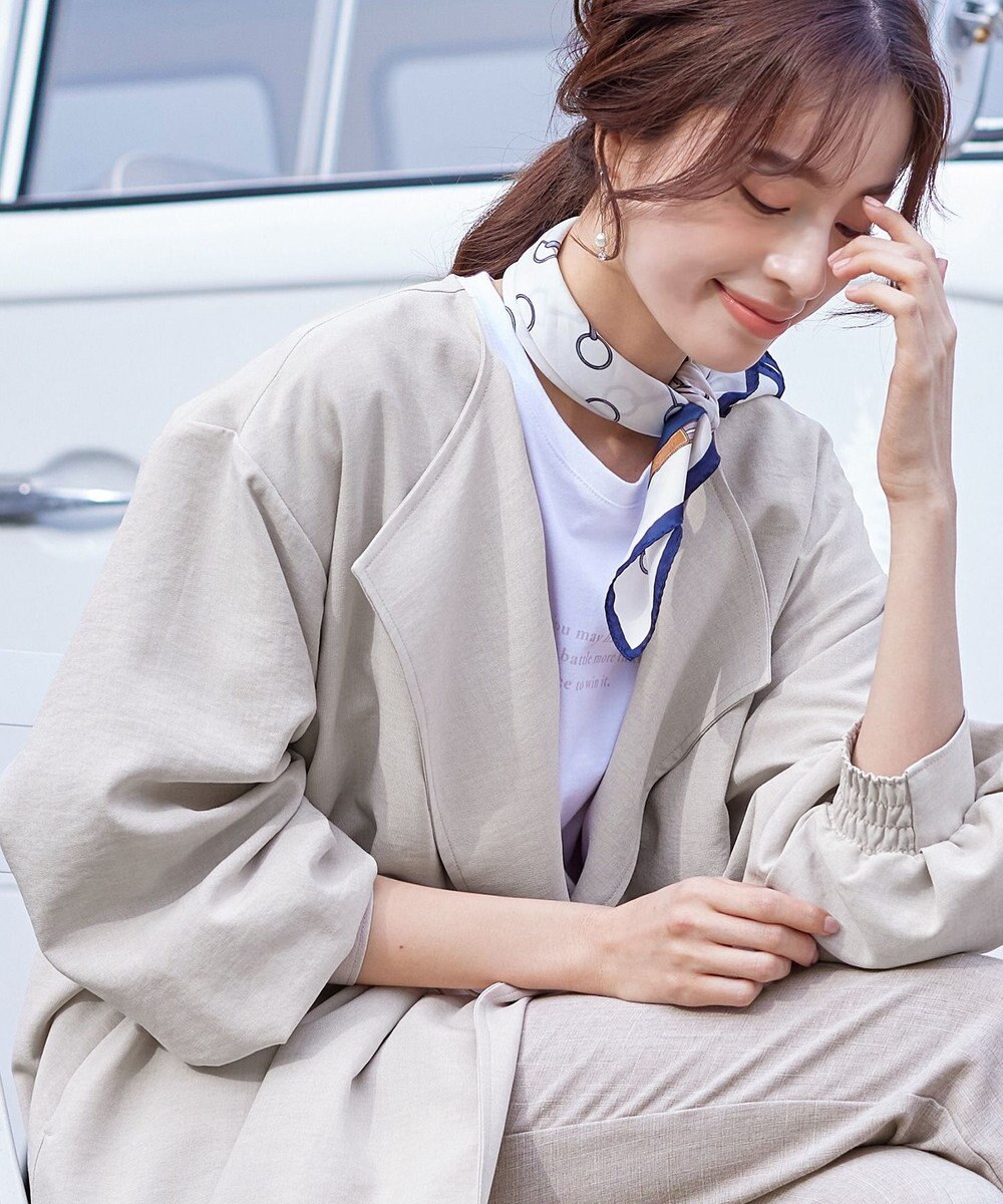 Tiaclasse 【洗える】パフスリーブ着流しコート 