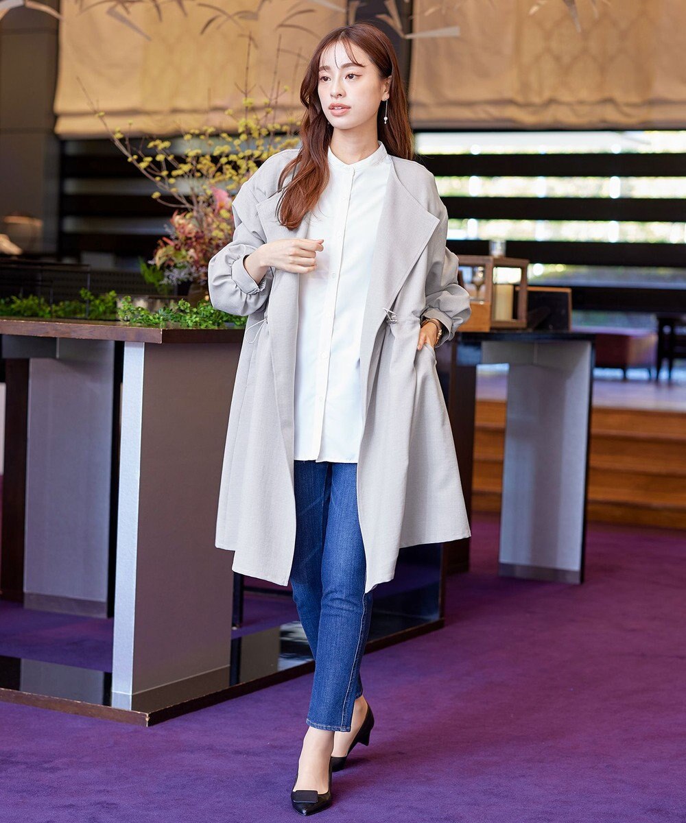 Tiaclasse 【洗える】パフスリーブ着流しコート 